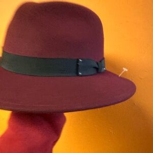 Classic Burgundy Fedora Hat 2xl Rare)